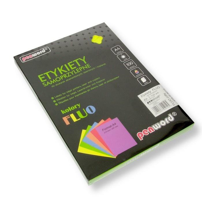 Етикетки самоклеючі A4 fluo жовті 100ark
