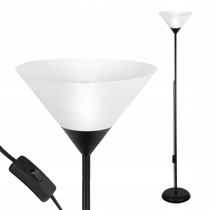 Stojací Led podlahová lampa do obývacího pokoje Moderní černá pro čtení E27