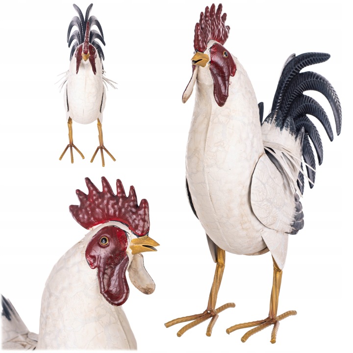 Figura Do Zahrady Kohout 37 cm Ocelová Zahradní Figurka Dekorace Velká Ozdoba