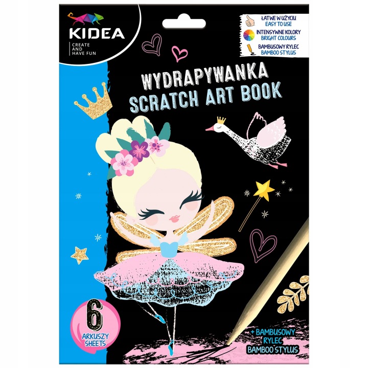 Скретч-розмальовка гравюра A5 феї 6 аркушів KIDEA