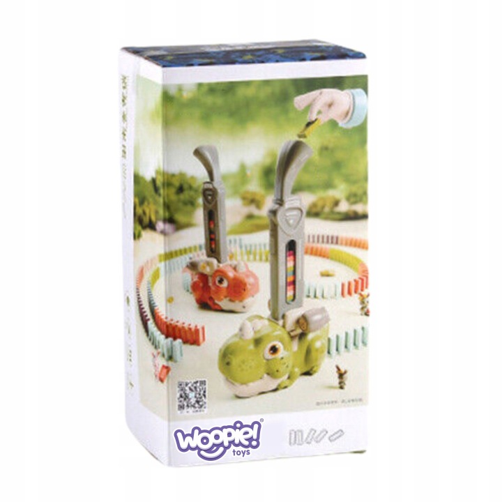 INTERAKTYWNA CIUCHCIA DINOZAUR UKŁADANKA KLOCKI DOMINO POMARAŃCZOWY WOOPIE Marka Woopie