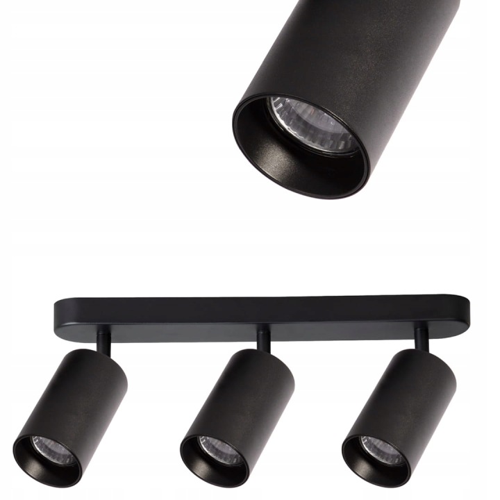 Milagro stropní reflektory na liště nastavitelné Pipe Spot Černá 3xGU10
