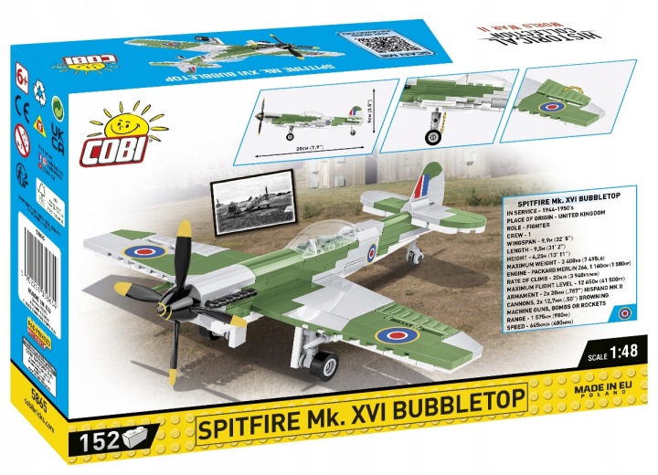 Конструктор COBI-5865 літак SPITFIRE MK.XVI BUBBLETOP 152 кл. — фото 6