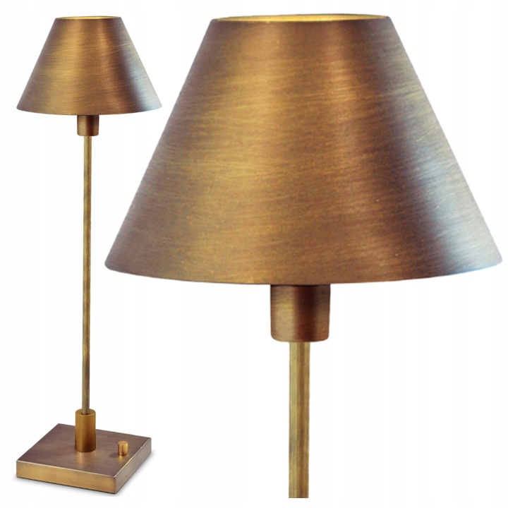 Stolní Led lampa Noční Stojící Vintage Zlatá E14 64 cm Mosaz