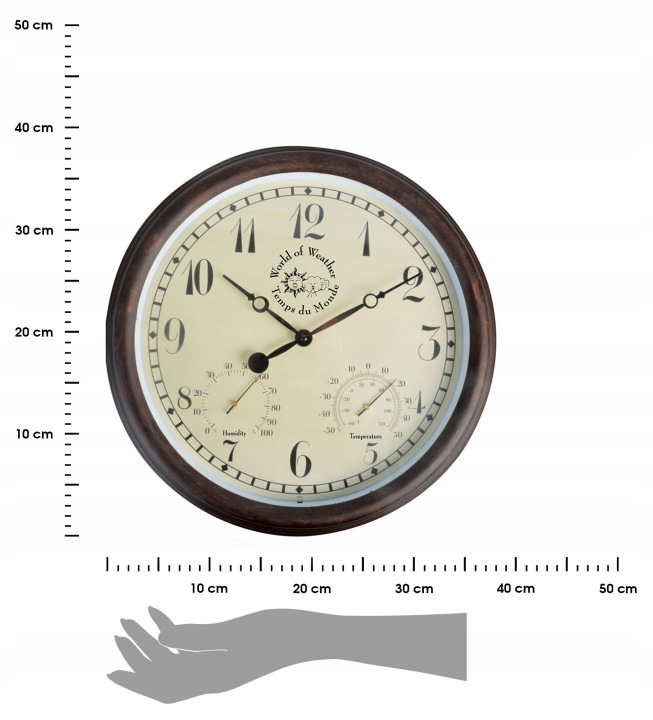 Zegar ścienny z termometrem i higrometrem 38cm Esschert Design Zewnętrzny Kod producenta 411488