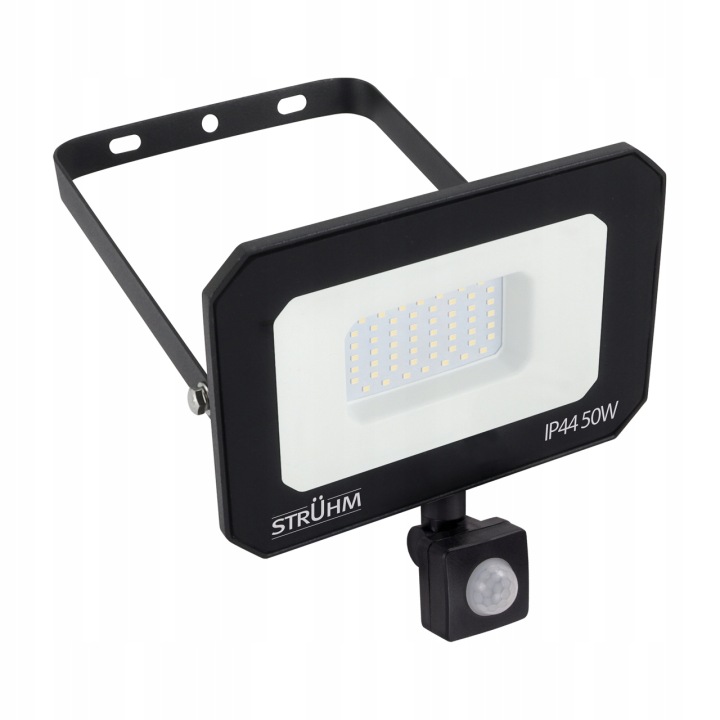 Struhm Led reflektor s Pir senzorem Aston 50W 104lm/W, černá barva, neut