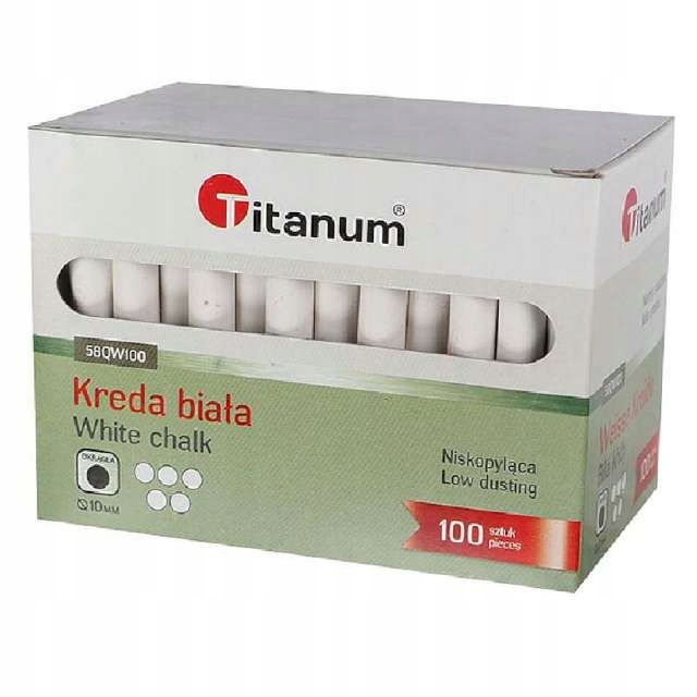 Крейда для дошки кругла біла TITANUM 100 шт.