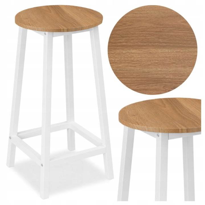 Barová židle kovová Flint Bílá Modern Oak