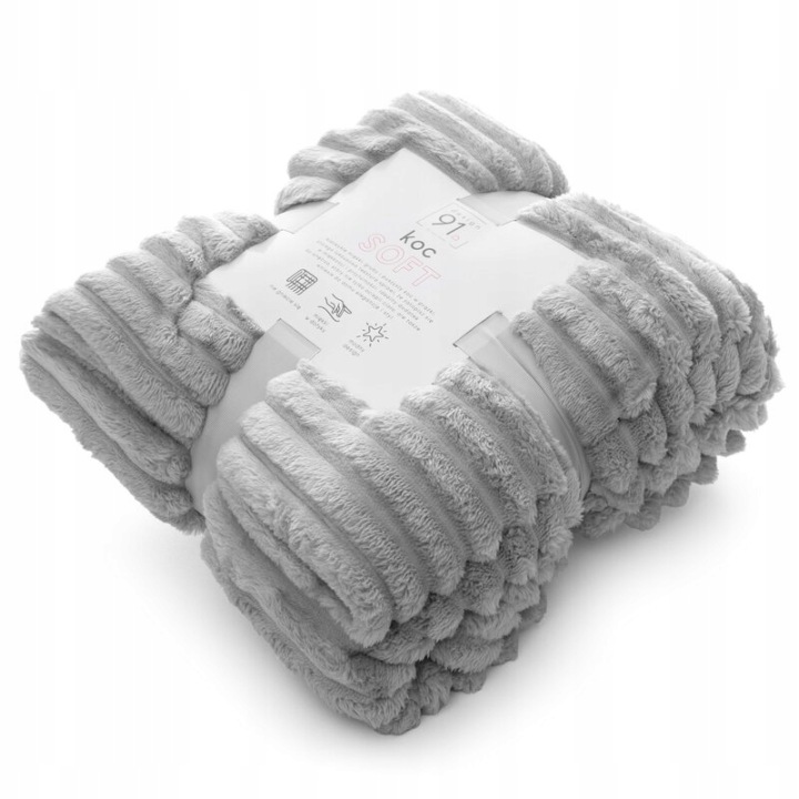 Deka přehoz 200x220 Soft stříbrná z mikrovlákna s proužky D91