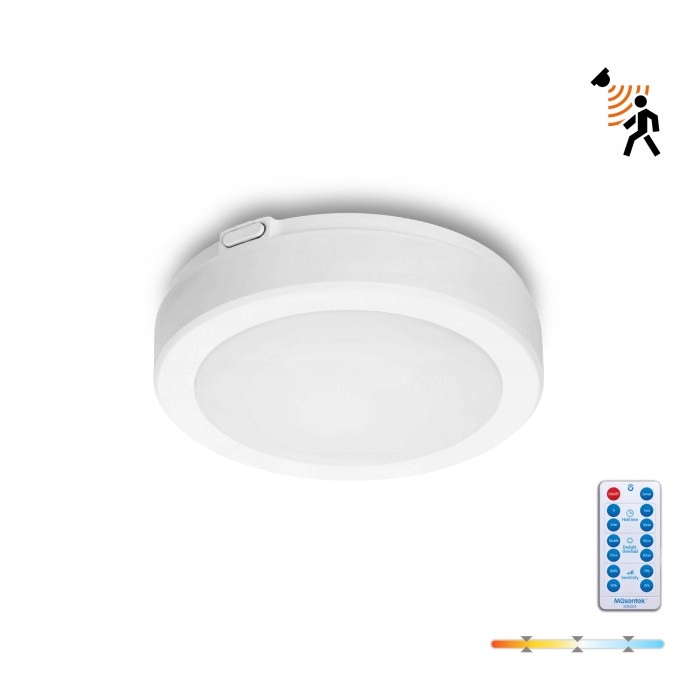 Stropní Svítidlo bílý Led 12W, výběr barvy IP65 20 cm, senzor pohybu a soumraku