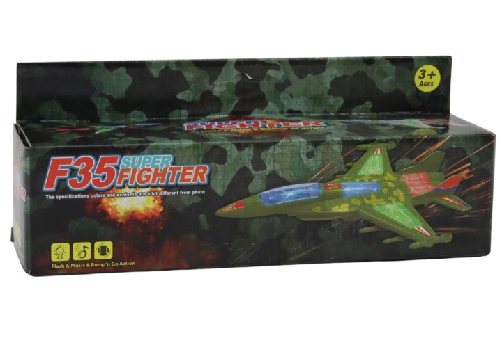 Винищувач Військовий F35 Що їздить Світло і звук Сірий Lean Toys — фото 4