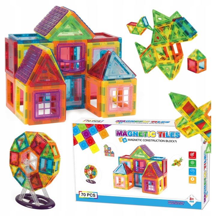 3D MAGNETIC BLOCKS FOR CHILDREN 70el BUILDING PANELS