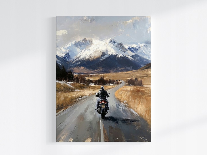 Plakát Motor Motocykl Silnice Hory Cestování Jízda 75x100