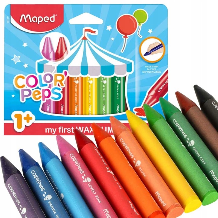 Олівці воскові 12 кольорів MAPED JUMBO COLOR'PEPS 12 шт. від 1 року життя — фото 11