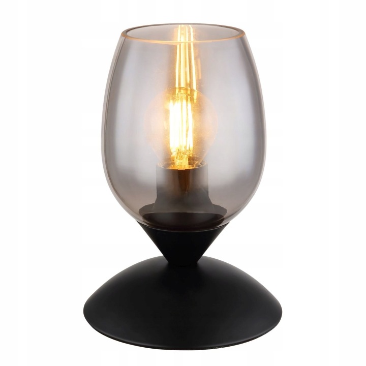 Černá stolní lampa Kuwaita s měkkým leskem do kanceláře i obývacího pokoje Globo