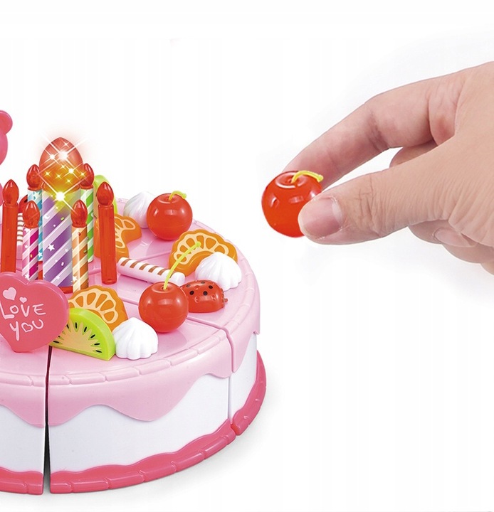BIRTHDAY CAKE FOR CUTTING VELCRO SET FOR CHILDREN CANDLES + ACCESSORIES Manufacturer code 4745