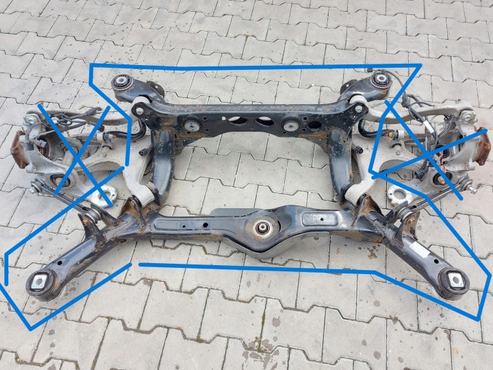 Macan Turbo II assale RINFORZO PARAURTI Ponte assale ASSALE ANTERIORE CULLA posteriore posteriore 2.9tfsi 95b505235f