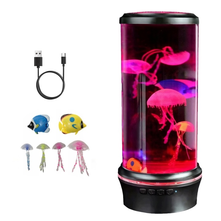 Lampa Meduza Led Lávová Noční Lampa 7 Barev Rgb S Dálkovým Ovládáním Akvarijní Lampy