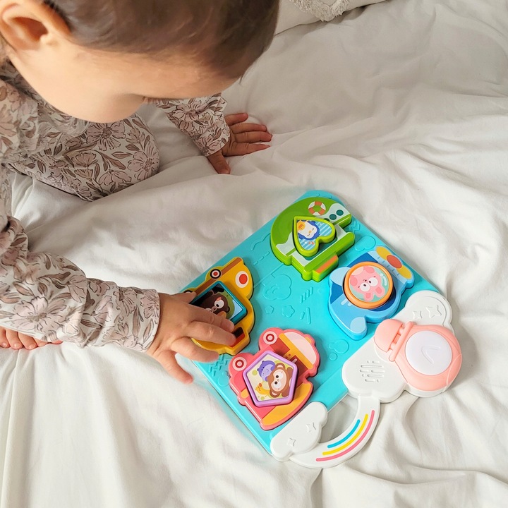 INTERAKTYWNA UKŁADANKA DOPASUJ POJAZDY I ZWIERZĄTKA NIEBIESKA WOOPIE BABY Marka Woopie