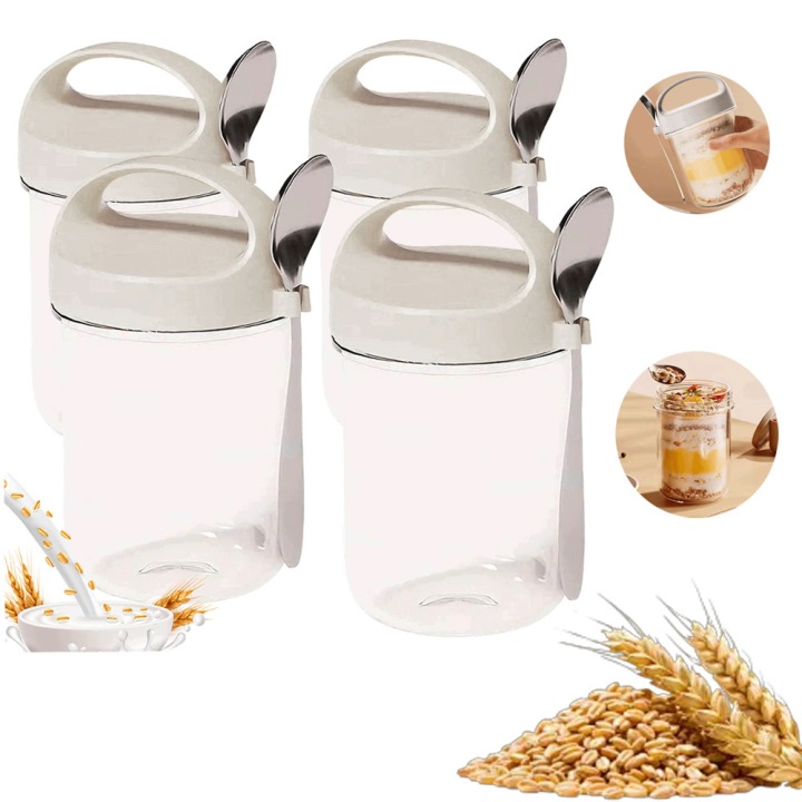 Sklenice Na Jogurt Ovesnou Kaši Overnight Oats Hermetické Víčka