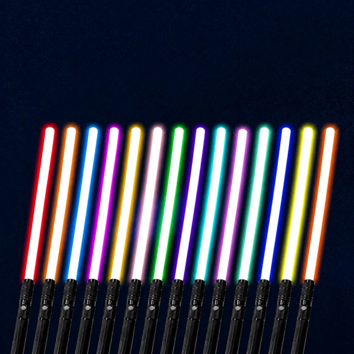 Меч світловий LED 78 см 14 кольорів металевий тримач USB звук — фото 4