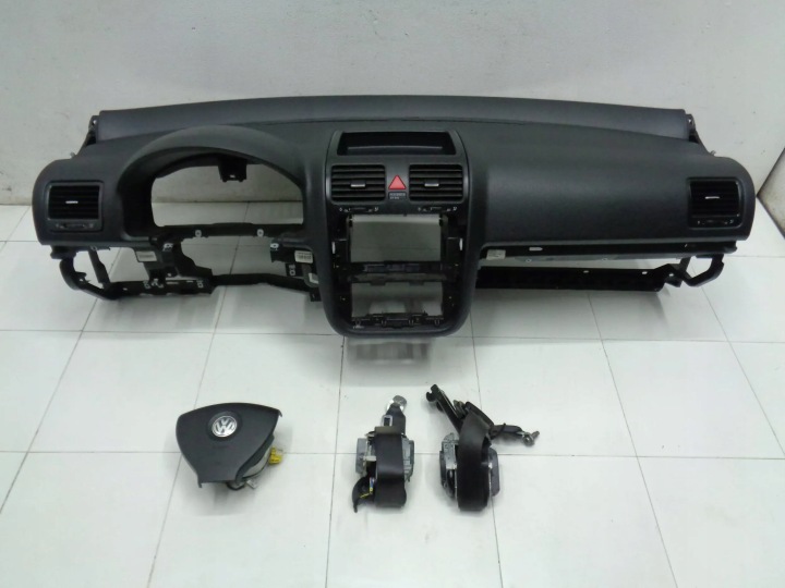 VW GOLF V 5 DASHBOARD CONSOLE AIRBAGS AIRBAG TENSION BELTS ORIGINAL EUROPA 08R