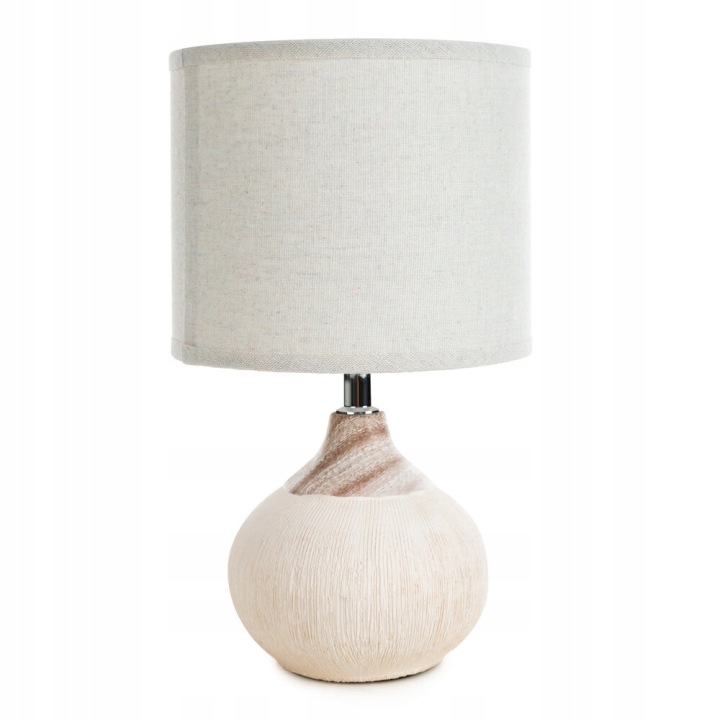 Dekorativní lampa Amiri 18x32 krémová béžová, dvoubarevná, základna, textilní stínidlo
