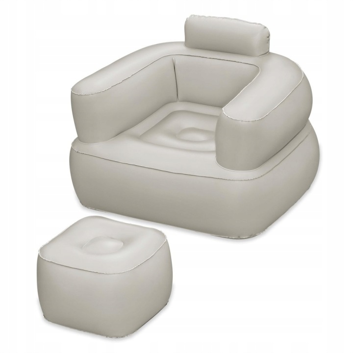 Крісло надувне 107x99x80 BESTWAY зручний флокований PVC дім сад складаний — фото 3
