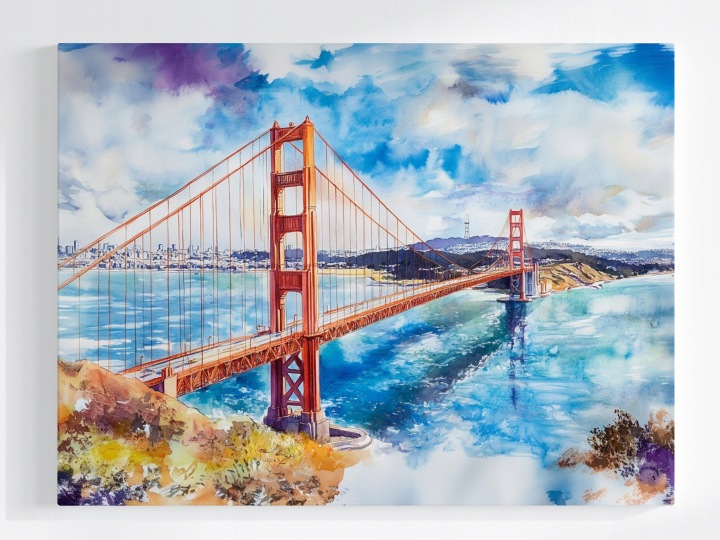 Plakát Golden Gate Bridge San Francisco Akvarel 100x75