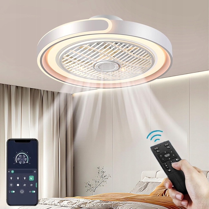 Moderní inteligentní stropní svítidlo s ventilátorem do obývacího pokoje
