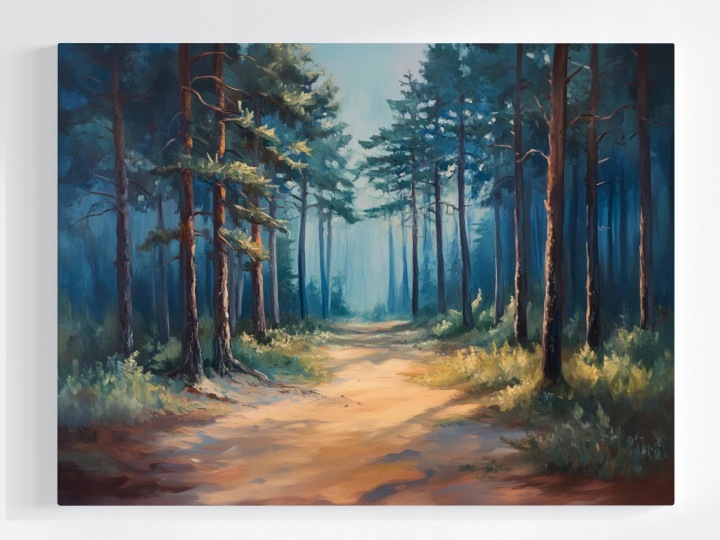 Plakát Krajina Příroda Les Stromy Borovice Cesta Stezka 100x75
