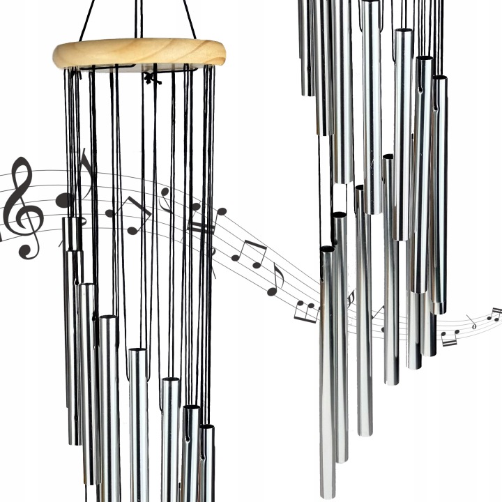 Větrné zvonky 75 cm chimes kovový větrný zvonek 15 trubek venku