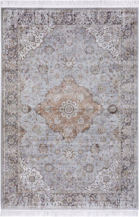 Koberec do obývacího pokoje 95x140 cm, tradiční klasický modrobéžový vzor