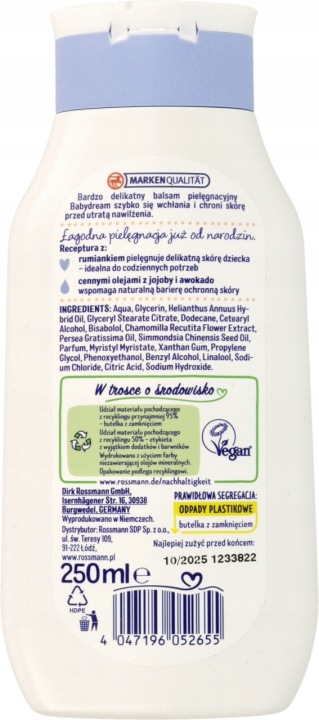BABYDREAM Sensitive Бальзам Лосьйон для обличчя і тіла для догляду 250 мл — фото 2