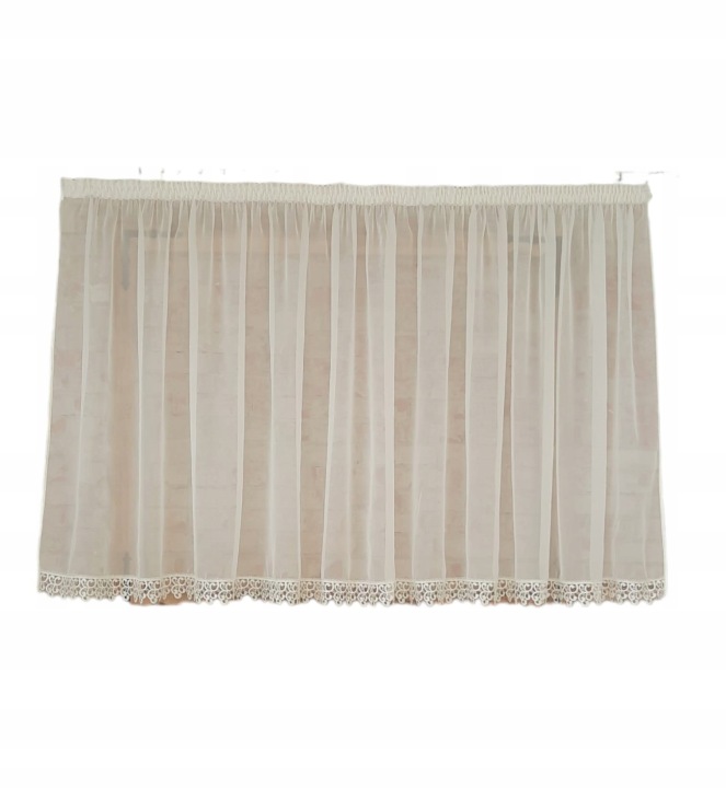 Hotová Záclona 400X120, PŘÍMÁ,ECRU,GIP.8CM Angličtina