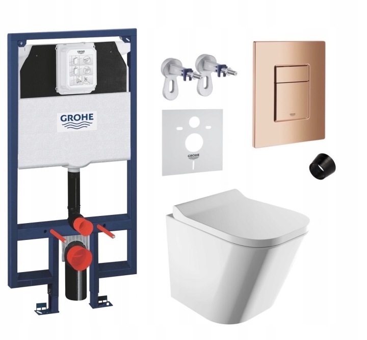 7v1 Podomítkový Wc set s podstavcem Grohe Slim Wc mísa Rim Omnires tlačítko