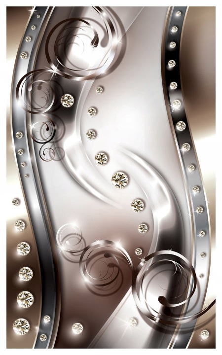 Tapeta Diamantový lesk Stříbrná Elegance Abstrakce Luxus 206x275 lepidlo