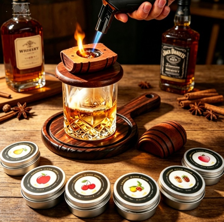 Sada na uzení whisky – udírna ve tvaru sudu – dárek pro manžela