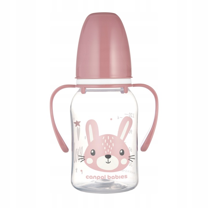 Canpol babies Пляшка стандартна з ручками 120 мл CUTE ANIMALS 3 міс.+