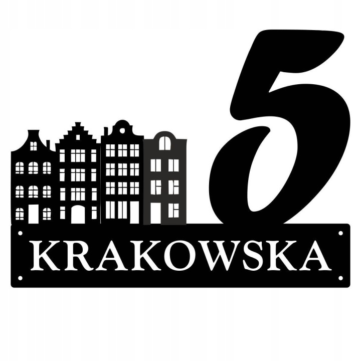 Číslo Na Dům 48cm Tabulka Adresa Ocel 2MM ul. Krakowska