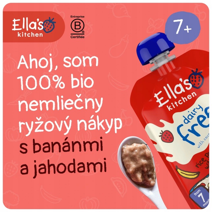 ELLA'S KITCHEN біо безмолочний пудинг рисовий з бананом і полуницями 80 г — фото 6