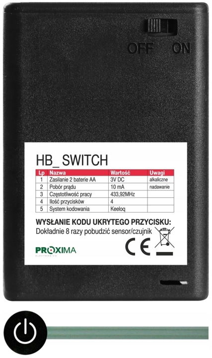 Dálkový Ovladač Hb Switch pro bránu Faac Slh 868, skryté tlačítko, náhrada