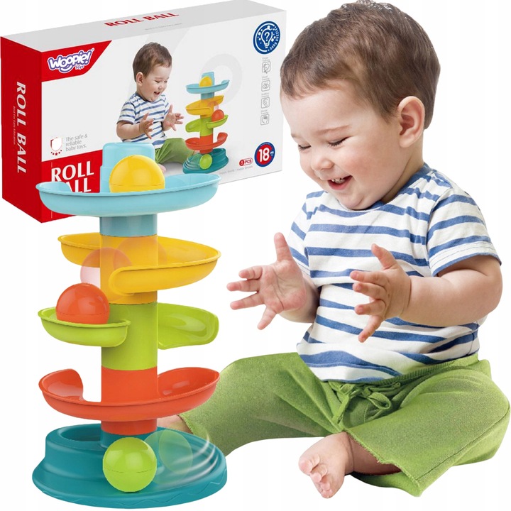 KULODROM TOR KULKOWY ZESTAW SPIRALA + 3 KULKI WOOPIE BABY