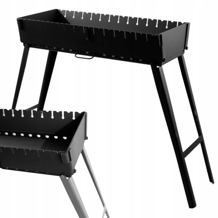 Mangal Grill Kufr na 14 špízů Kovový 5 mm Uhlíkový Skládací XXL