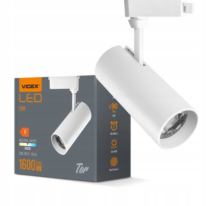 Videx-železniční Lampa Tor 1600Lm TOR-20W-WHITE VLE-TR04-204W 4000K