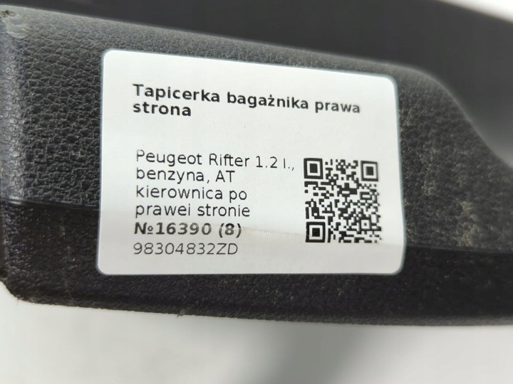 Framsäte höger sida Citroen Berlingo 98304832ZD 7