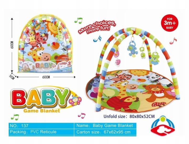 Килимок розвивальний ZOO для Малюка 80x80x52 см