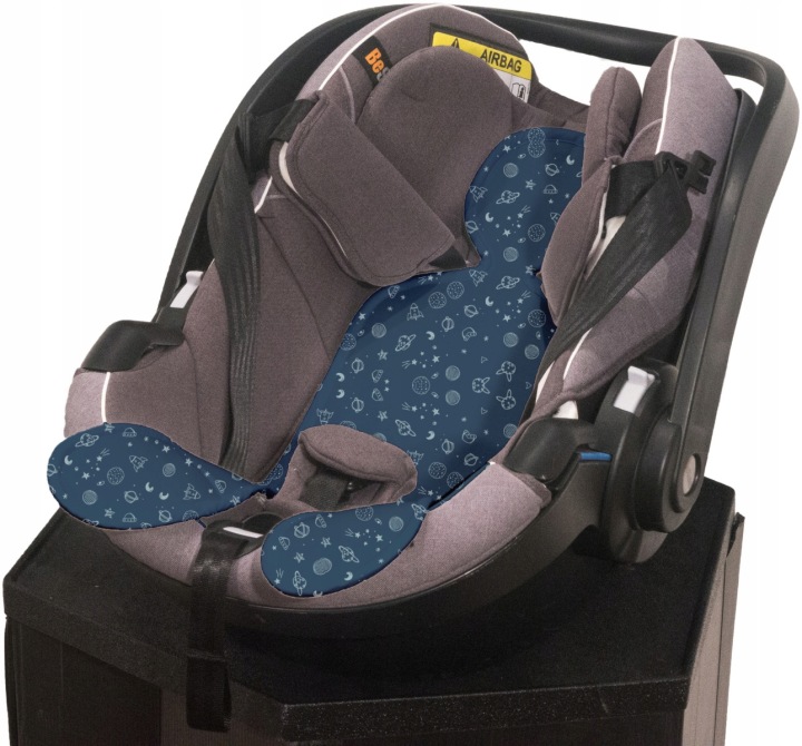 Вкладиш проти поту для крісла Kuli-Muli 0-13 кг колір темно-синій Tencel