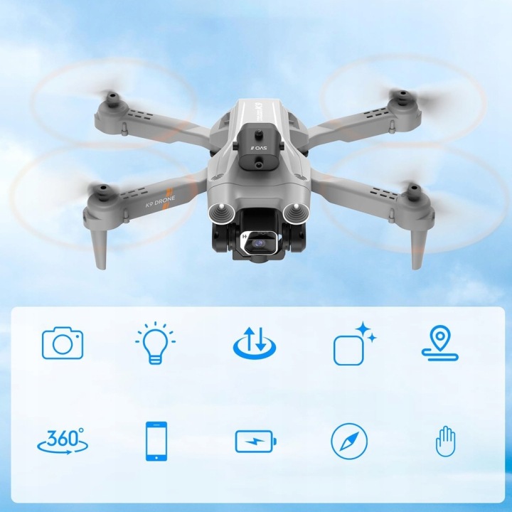 4K DRON HD з 2 шт. камера уникнення перешкод зависання, повернення одному клацанням — фото 5