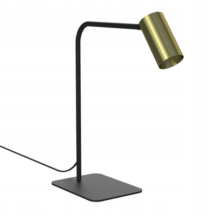Stolní lampa kovová pohyblivé stínidlo Mono černo zlatá 1x GU10 Led